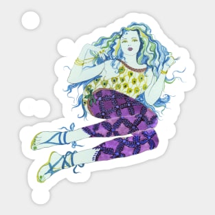 Blue hair Sticker